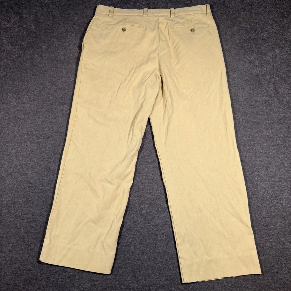 Tommy Bahama Pleated Pants Mens 34x27 Tan Silk Casual Chino Beach Vacation Hem